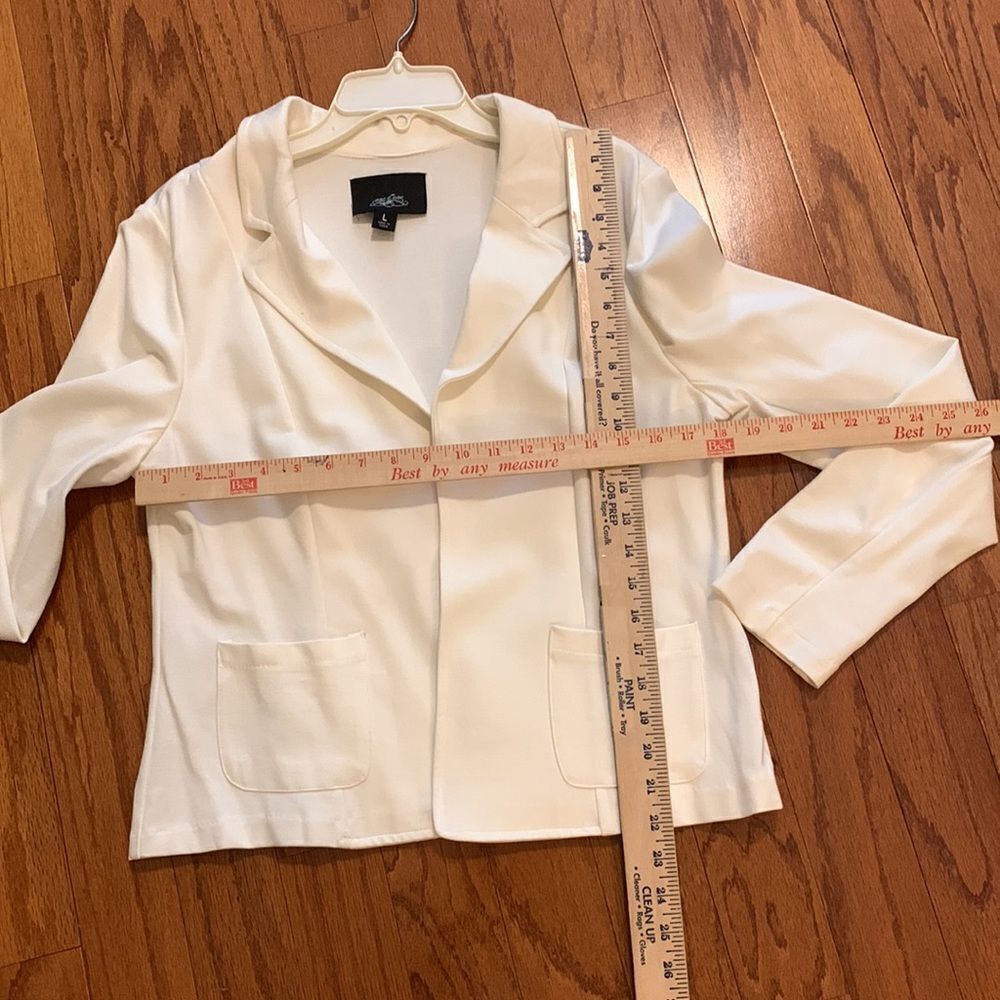 ONE5ONE Size LARGE cream open-front cream color jacket - Picture 6 of 7